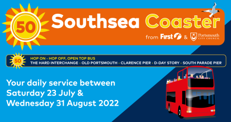 NEW Southsea Coaster Open Top Service 50 from 23 July First Bus